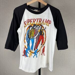 Supertramp 1974 Crime of the Century Concert Large Raglan Band Tee